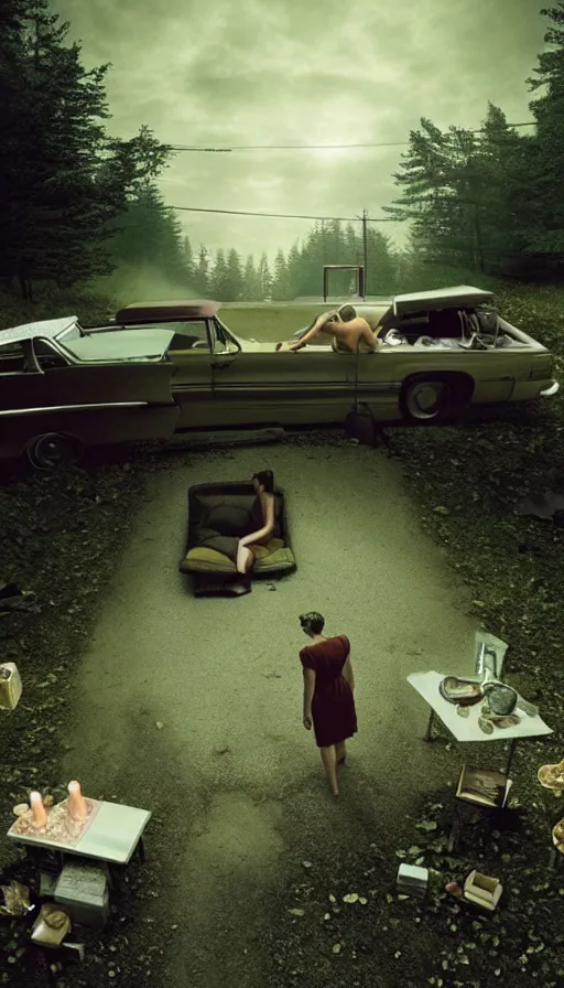 Image similar to the two complementary forces that make up all aspects and phenomena of life, by gregory crewdson