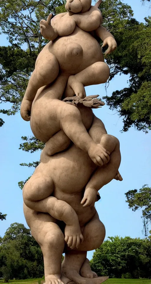 Image similar to big chungus statue by michelangelo buonarroti