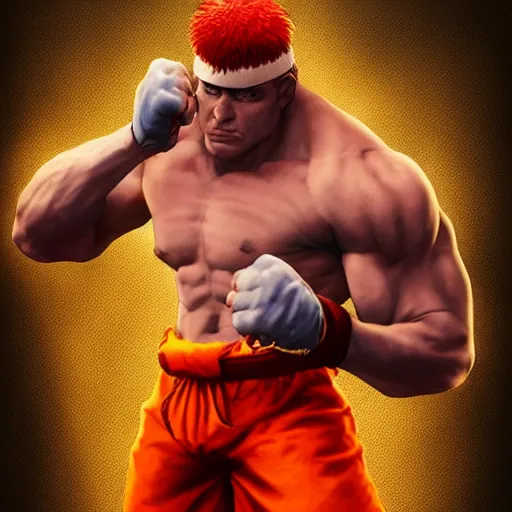 Image similar to Norman Parke as a Street Fighter character, artstation, digital art, ultrarealistic, hyperdetalied, 8K, high rendering, high quality,