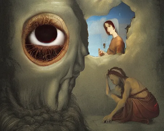 Image similar to i see you, a simple vector pop surrealism, by ( leonardo da vinci ) and greg rutkowski and rafal olbinski