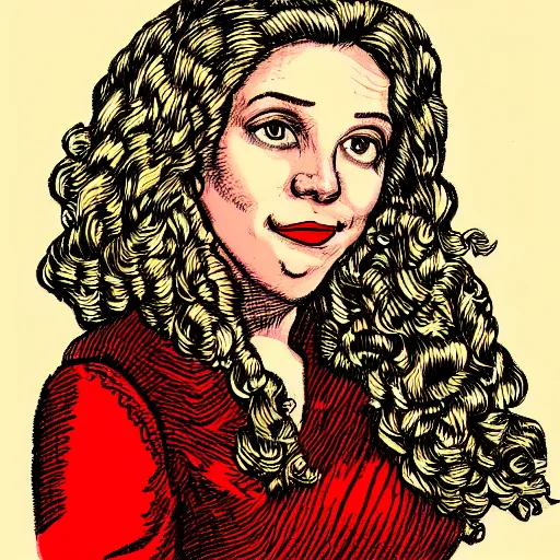 Image similar to a portrait illustration of Juliet Lewis drawn by ROBERT CRUMB