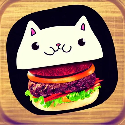 Prompt: cute cat burger