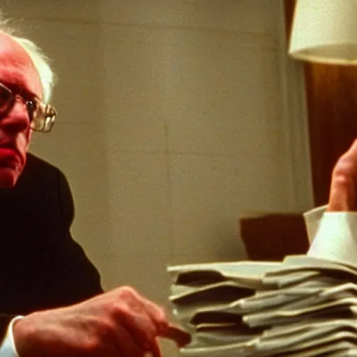 Image similar to Bernie Sanders wearing money in American Psycho (1999)