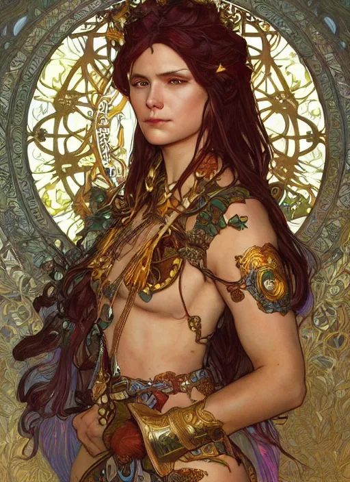 Image similar to Sanna Marin as a beautiful warrior woman, fantasy, intricate, elegant, highly detailed, centered, digital painting, artstation, concept art, smooth, sharp focus, illustration, art by artgerm and donato giancola and alphonse mucha