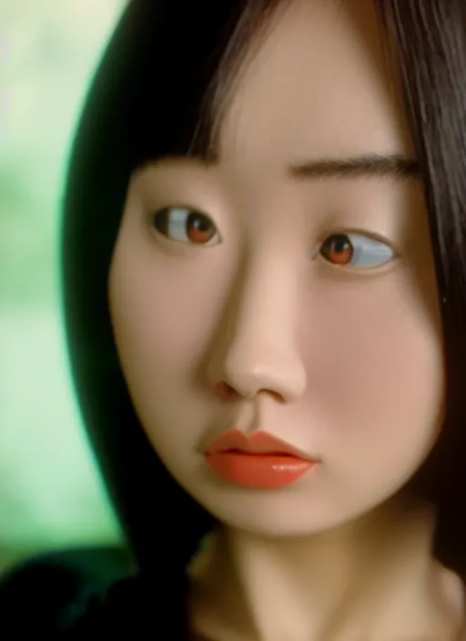 Image similar to a close up portrait film still of a 2 1 year old vietnamese actress from a year nineteen - seventy - two italian giallo film about furbys.
