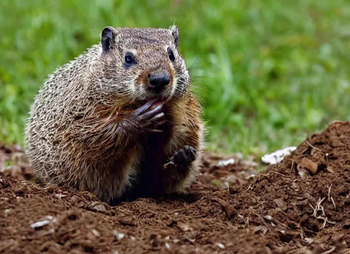 Image similar to groundhog eating a worm