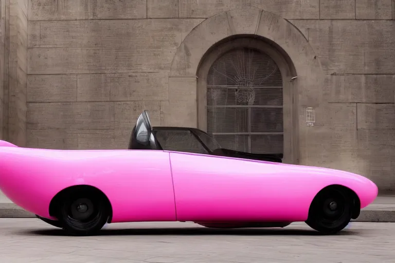 Image similar to Elegant photography of the pink panther car designed by Kanye West