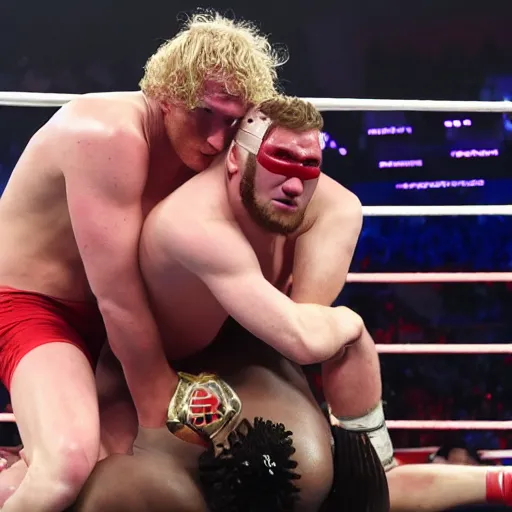 Image similar to logan paul vs ksi, wrestling