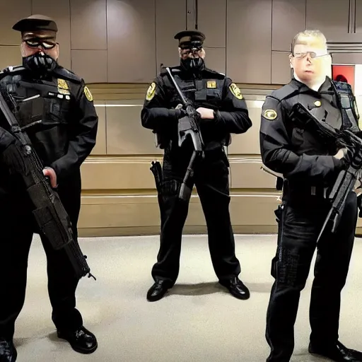 Image similar to Heavily armed Secret Service agents guarding Freddy Fazbear