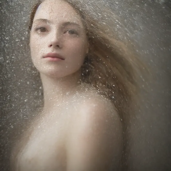 Image similar to Kodak Portra 400, 8K,ARTSTATION, CarolineGariba, soft light, volumetric lighting, highly detailed, britt marling style 3/4 ,portrait photo Close-up portrait photography of a beautiful woman how pre-Raphaelites, the face emerges from Pamukkale, thermal waters flowing down white travertine terraces, inspired by Ophelia paint ,and hair are intricate with highly detailed realistic beautiful flowers , Realistic, Refined, Highly Detailed, interstellar outdoor soft pastel lighting colors scheme, outdoor fine art photography, Hyper realistic, photo realistic