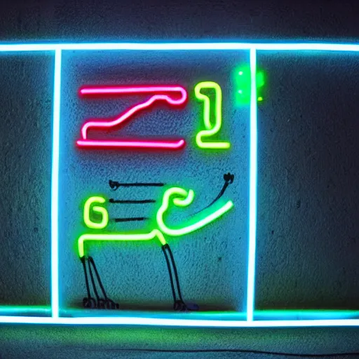 Image similar to futuristic neon glowing hieroglyphs