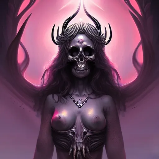 Image similar to Goddess of death, highly detailed, digital painting, artstation, concept art, smooth, sharp focus, illustration