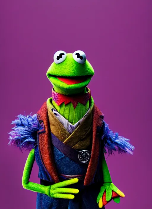 Image similar to studio portrait still of muppet!!!!! doctor strange in avengers endgame!!!!!! as a muppet muppet as a muppet, 8 k, studio lighting, key light,