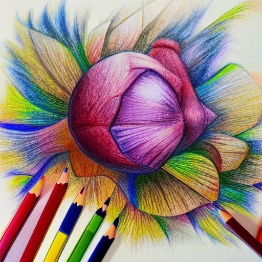 colored pencil drawings of flowers abstract