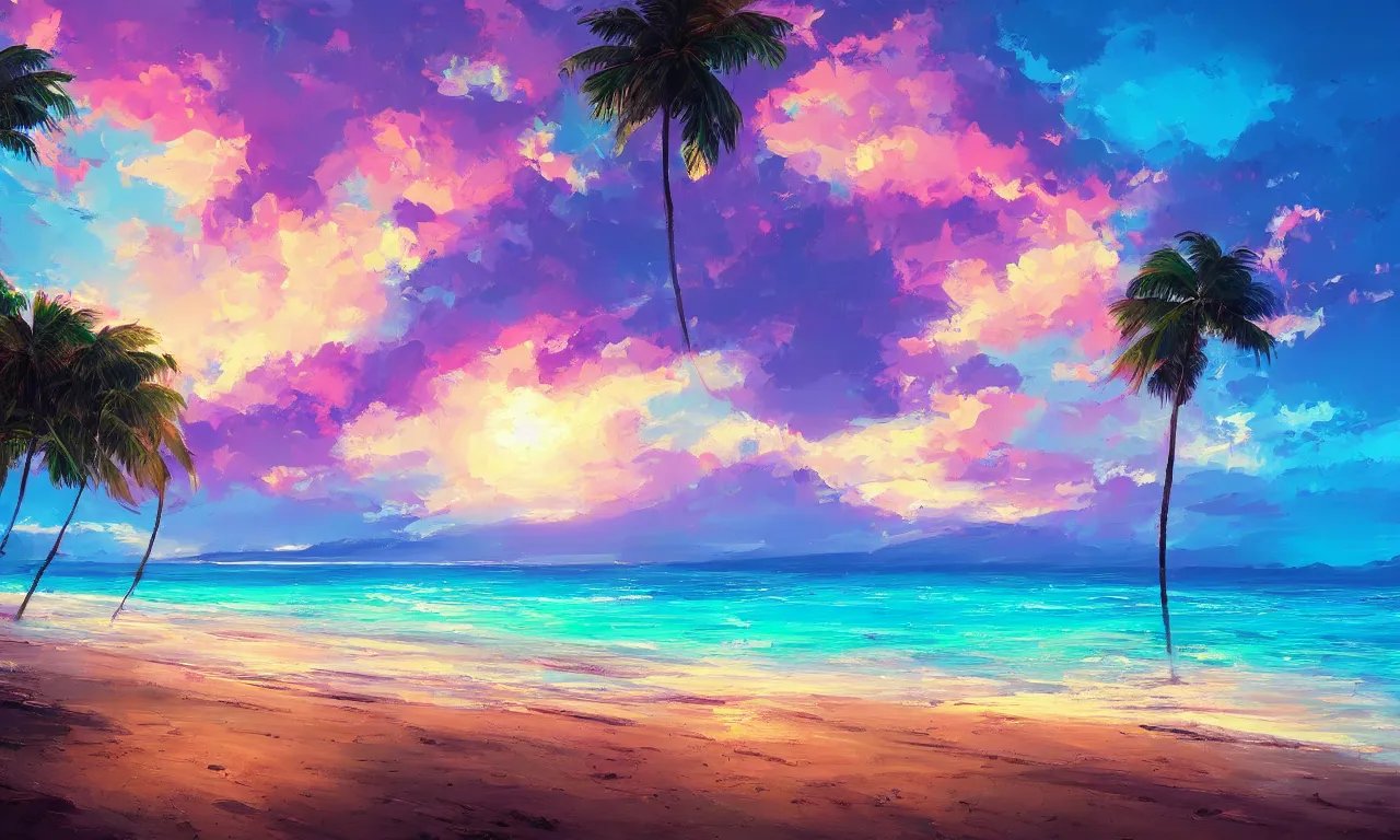 Image similar to paradise beach by alena aenami artworks in 4 k