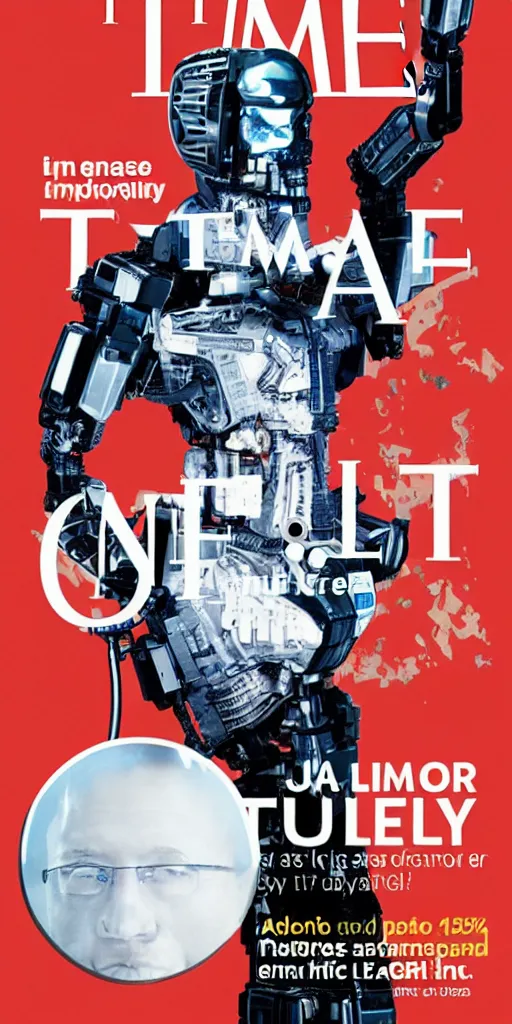 Image similar to time magazine cover, the coming ai singularity