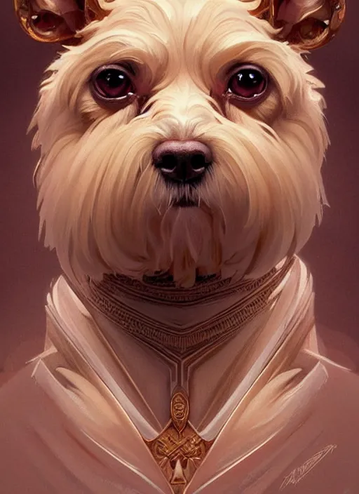 Prompt: symmetry!! portrait of a small cute dog, dnd, intricate, elegant, highly detailed, digital painting, artstation, concept art, smooth, sharp focus, illustration, art by artgerm and greg rutkowski and alphonse mucha