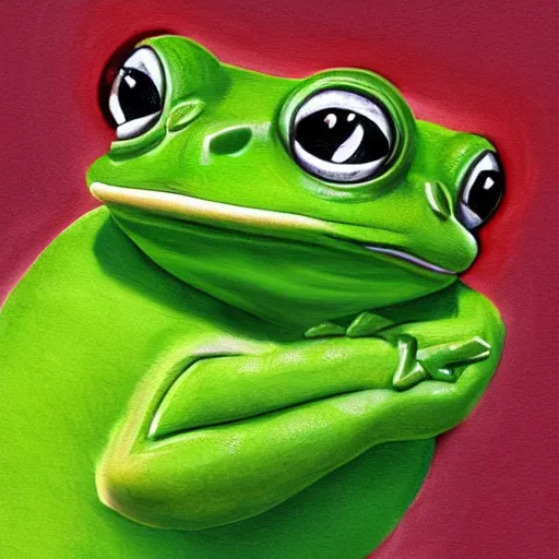 Image similar to cute pepe anthro green frog, ultra realistic, photorealistic fantasy illustration, award winning 8 k