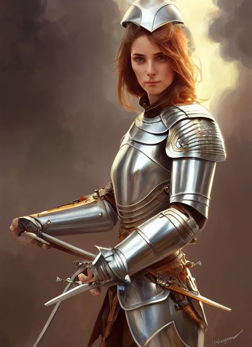Prompt: natali portman, a female knight from europe, highly detailed, digital painting, artstation, concept art, wallpaper, smooth, sharp focus, illustration, art by artgerm and greg rutkowski and alphonse mucha