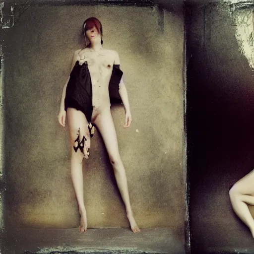 Image similar to kodak portra 4 0 0, wetplate, photo of a surreal artsy dream scene,, girl, animal, unique fashion, photographed by paolo roversi style