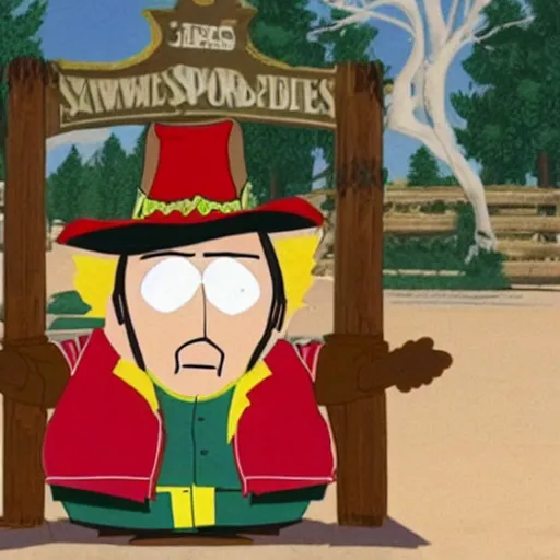 Image similar to a still of from blazing saddles crossover with south park