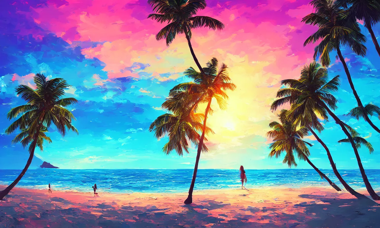 Image similar to paradise beach by alena aenami artworks in 4 k