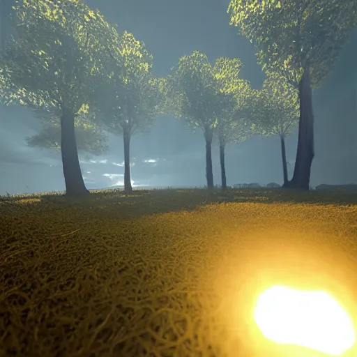 Image similar to “unreal engine sheep golden light”