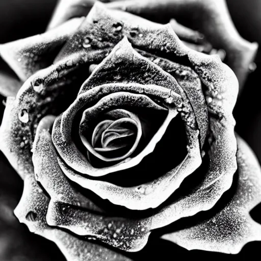 Image similar to award - winning macro of a beautiful black rose made of glowing molten magma