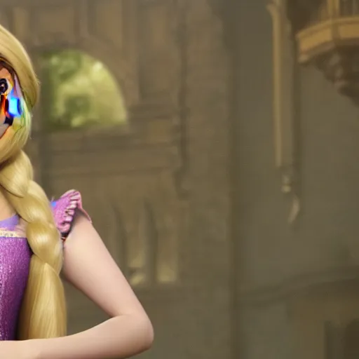 prompthunt: Jennette McCurdy as Rapunzel in disney tangled live action, 8k  full HD photo, cinematic lighting, anatomically correct, oscar award  winning, action filled, correct eye placement