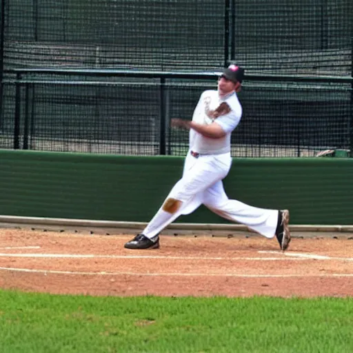 Prompt: saul goodman batting in a game of baseball