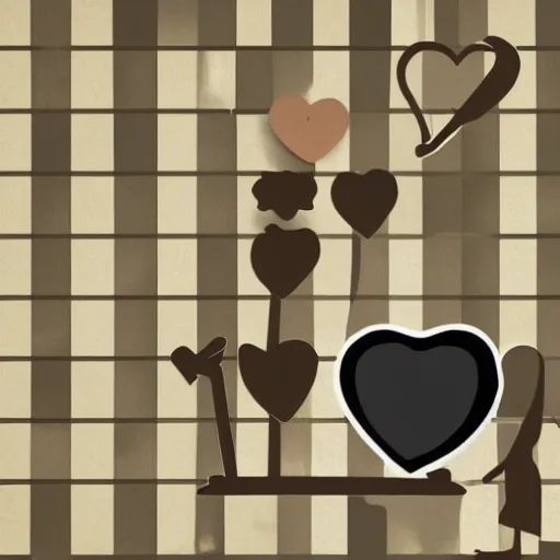 Prompt: a logo for a dating app with a chess piece and a heart, vector, modern, love