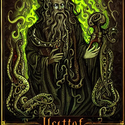 Image similar to A patriarchal priest of a long-forgotten Lovecraft god