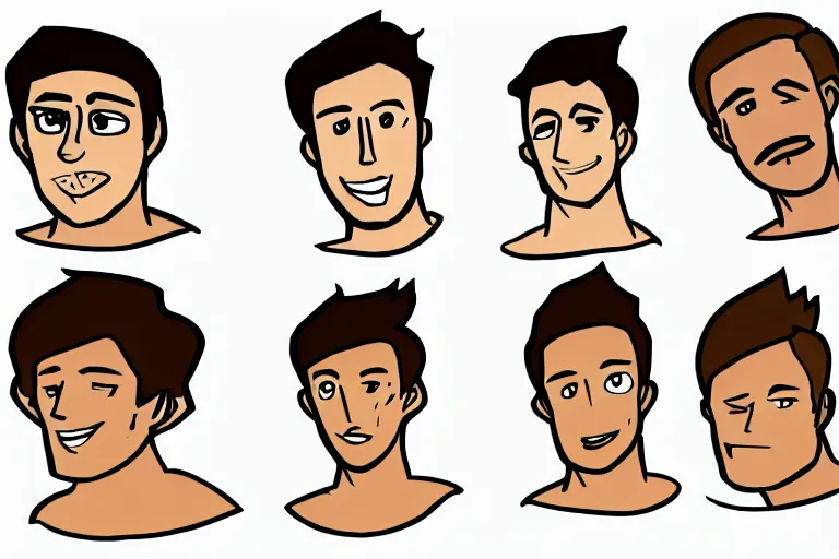 Image similar to Drawn guy, in full growth, in different styles, with different backgrounds