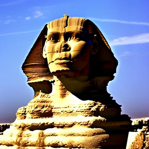 Image similar to the sphinx in a stopmotion set