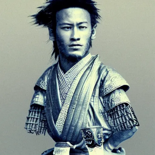Image similar to Neymar as japanese samurai in 1800s, bust porttait