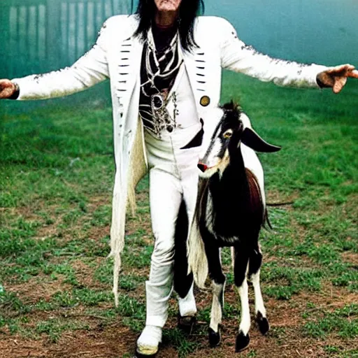 Image similar to alice cooper as a goat