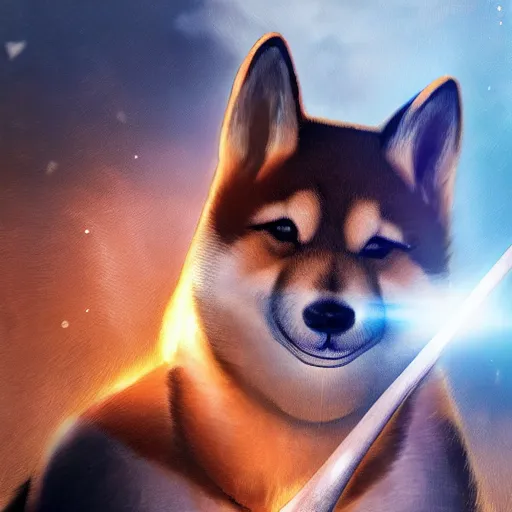 Prompt: shiba inu wearing a police uniform, holding a baseball bat, character design, highly detailed digital art, atmosphere, glow, lens flare, cinematic lightning, hyperrealistic, focused, extreme details, 4 k, ultra detailed, trending on artstation, masterpiece, digital art.