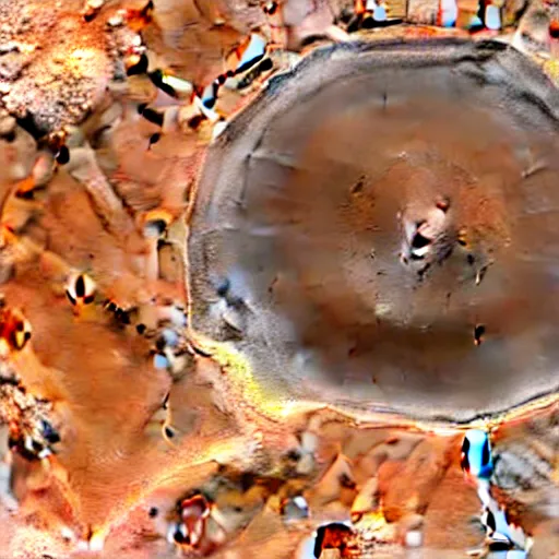 Image similar to Korolev city inside of Korolev crater on Mars, satellite view