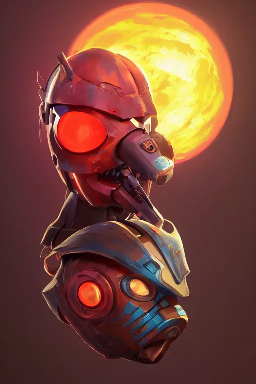 Image similar to epic mask helmet robot ninja portrait stylized as fornite style game design fanart by concept artist gervasio canda, behance hd by jesper ejsing, by rhads, makoto shinkai and lois van baarle, ilya kuvshinov, rossdraws global illumination radiating a glowing aura global illumination ray tracing hdr render in unreal engine 5