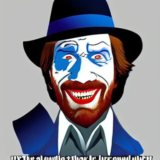 Image similar to chuck norris as the joker