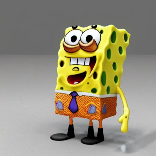 Prompt: Spongebob SquarePants posing for camera, 3D Render