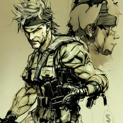 MGS Solid Snake Line Art - Etsy