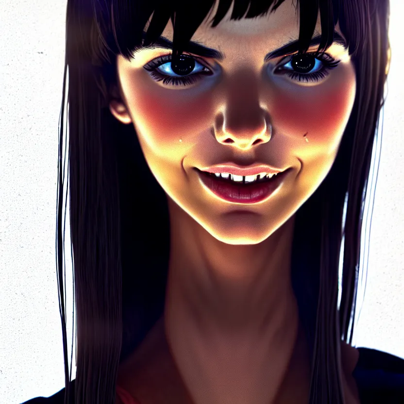 Image similar to full very close up neck shot of a beautiful victoria justice, in tshirt and no makeup, her morbid interests, irish, by saruei and guweiz and ilya kuvshinov and george miller, digital art, highly detailed, intricate, sharp focus, trending on artstation hq, deviantart, pinterest, unreal engine 5, 4 k uhd image