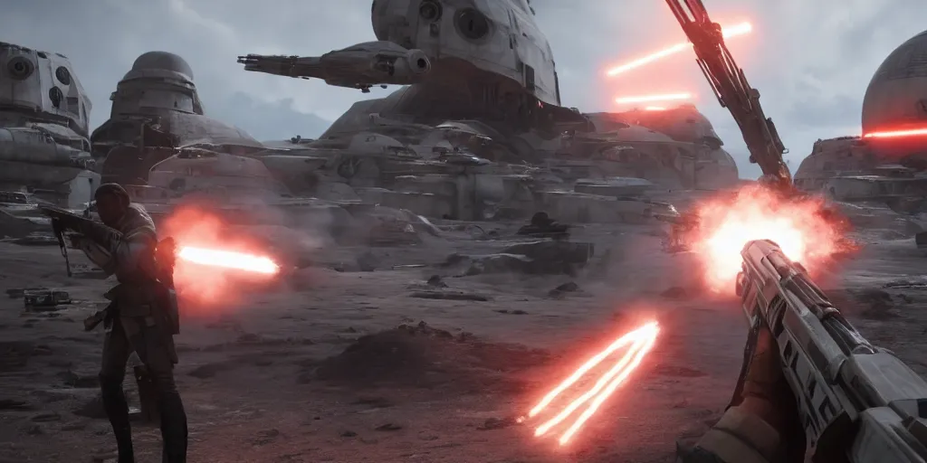 Image similar to screenshot of rebel soldier, on sullust, ea star wars battlefront 2015