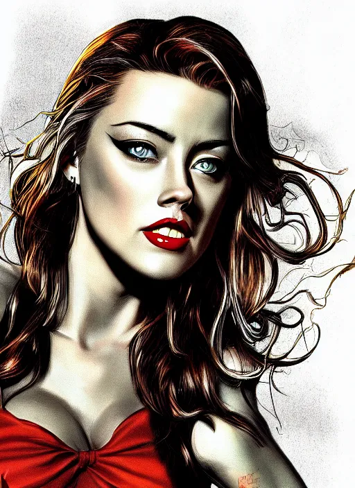 Image similar to amber heard as a bill Ward cartoon, detailed digital art, trending on Artstation