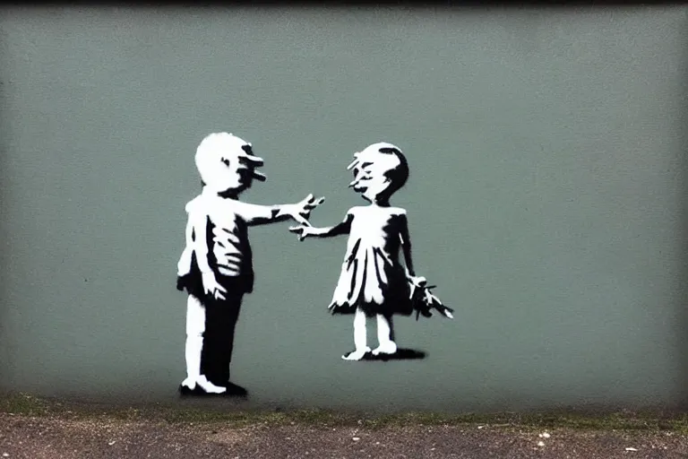 Image similar to “Latest painting by Banksy”