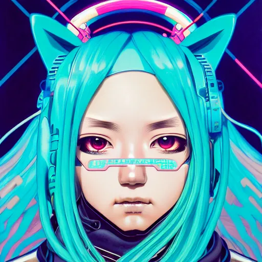 Image similar to high quality high detail 3 / 4 portrait of a hatsune miku as diesel punk character in an futuristic world, techwear, tristan eaton, victo ngai, artgerm, rhads, ross draws, hyperrealism, intricate detailed, alphonse mucha, pastel colors, vintage, artstation