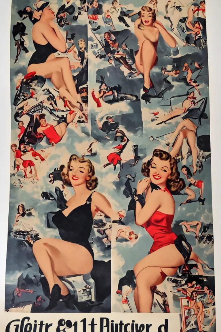 Image similar to 1 9 4 0 s vintage pinup girl posters