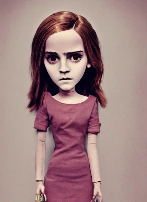 Image similar to emma watson as a mark ryden doll, detailed digital art, trending on Artstation