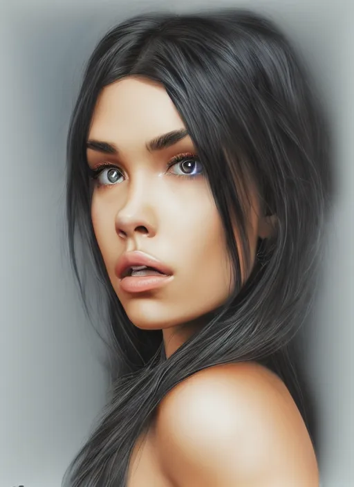 Image similar to Madison Beer realistic 3D portrait by ian spriggs